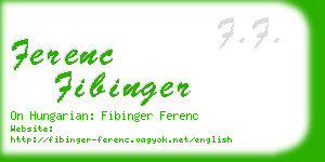 ferenc fibinger business card